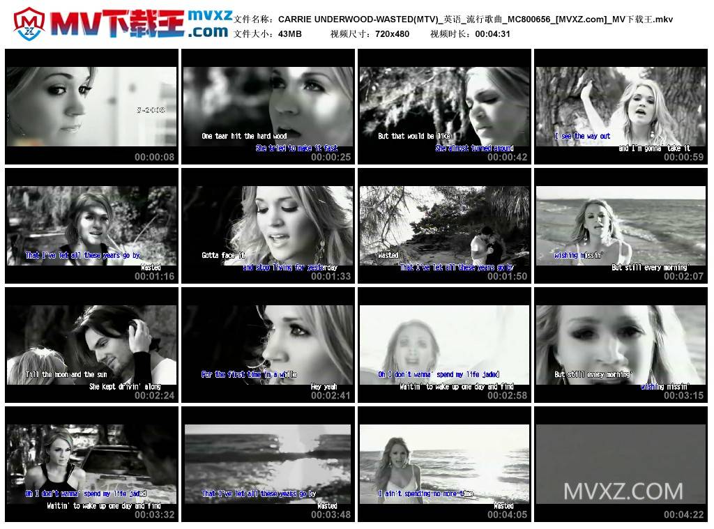 CARRIE UNDERWOOD-WASTED(MTV)_英语_流行歌曲_MC800656